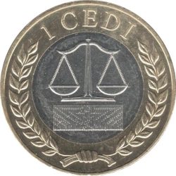 Ghána-2022-1 Cedi-Bimetal-UNC-Pénzérme