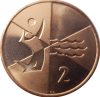 Gibraltár-2019-2 Penny-Rézzel bevont acél-UNC-Pénzérme
