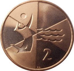 Gibraltár-2019-2 Penny-Rézzel bevont acél-UNC-Pénzérme