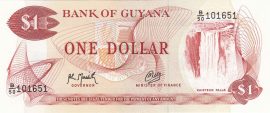 Guyana 1966-1992. 1 Dollars UNC