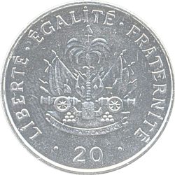 Haiti-1995-20 Cent-Nikkel bevonatú acél-UNC-Pénzérme