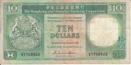 Hongkong 1985-1992. 10 Dollár-F