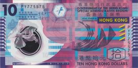 Hongkong 2007-2018. 10 Dollár-UNC