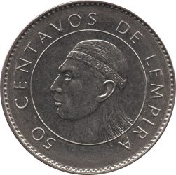 Honduras-2016-50 Centavos-Nikkelezett acél-UNC-Pénzérme