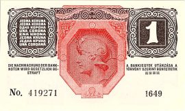 Magyarország 1916 1 Korona-VF-XF (DÖ bélyegzés) - 6db sorszámkövető bankjegy!!! (419271-409276)