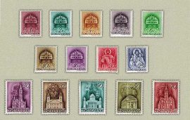 Hungary-1939 set-Church-UNC-Stamps