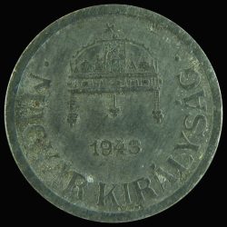 Hungary-1943-1944-2 Filler-Zinc-VF-Coin
