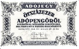 Magyarország 1946. 500000 Adópengő-VG