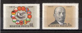 Magyarország-1957 sor-Nagy Októberi Szocialista Forradalom-UNC-Bélyegek