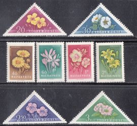 Hungary-1958 set-Flowers-UNC-Stamps