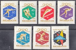 Hungary-1960 set-Winter Olimpics-UNC-Stamp