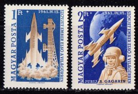 Hungary-1961 set-Gagarin-UNC-Stamp