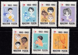 Hungary-1963 set-Red Cross-UNC-Stamp