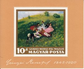 17.Magyarország-1966 blokk-Festmény-UNC-Bélyegek