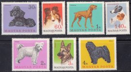 07.Magyarország-1967 sor-Magyarországi kutyafajták-UNC-Bélyegek