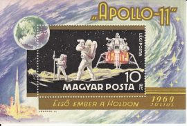 14.Magyarország-1969 blokk-Apollo 11-UNC-Bélyegek