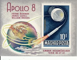 01.Magyarország-1969 blokk-Apollo 8-UNC-Bélyegek