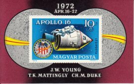 Hungary-1972 blokk-Apollo 16-UNC-Stamps