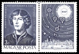 Hungary-1973-The 500th Anniversary of the Birth of Nicolaus Copernicus-UNC-Stamp