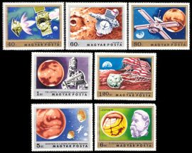 Hungary-1974 set-Mars Exploration-UNC-Stamps