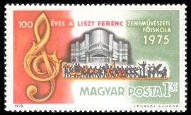 29.Magyarország-1975-100 éves a Liszt Ferenc Zeneművészeti Főiskola-UNC-Bélyeg