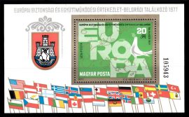 20.Magyarország-1977 blokk-Légiposta-Európai Biztonsági és Együttműködési Értekezlet-UNC-Bélyeg