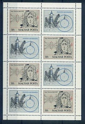 Hungary-1977 block-Isaac Newton-UNC-Stamp