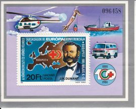 Hungary-1981 block-Red Cross-UNC-Stamps
