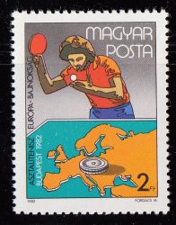 Hungary-1982-European Table Tennis Championships-UNC-Stamp
