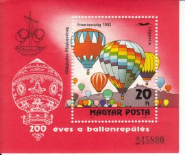 06.Magyarország-1983 blokk-200 éves a ballonrepülés-UNC-Bélyeg