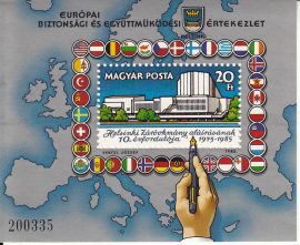 20.Magyarország-1985 blokk-Európai Biztonsági és Együttműködési Konferencia-UNC-Bélyegek