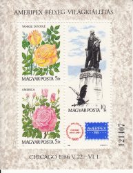 Hungary-1986 blokk-Ameripex-UNC-Stamps