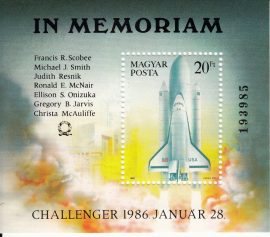 Hungary-1986 blokk-Im Memorian Challenger-UNC-Stamps