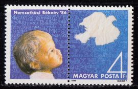 21.Magyarország-1986-Nemzetközi Békeév-UNC-Bélyeg