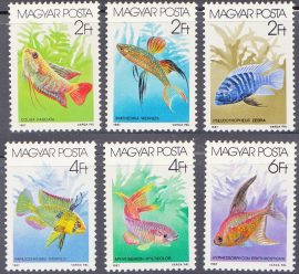 Hungary-1987 set-Fish-UNC-Stamps