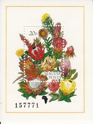 Hungary-1990 block-Flowers-UNC-Stamp