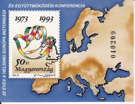 15.Magyarország-1993 blokk-20 éves a Helsinki Európai Biztonsági és Együttműködési Konferencia-UNC-Bélyeg