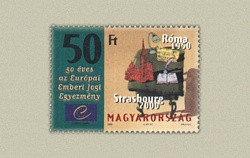 28.Magyarország-2000-50 éves az Európai Emberi Jogi Egyezmény-UNC-Bélyeg