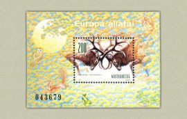 14.Magyarország-2001 blokk-Földrészek állatai - Európa-UNC-Bélyegek