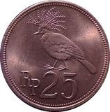 Indonézia-1971-25 Rupiah-Réz-Nikkel-VF-Pénzérme