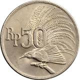 Indonézia-1971-50 Rupiah-Réz-Nikkel-XF-Pénzérme