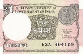 India 2015-2019. 1 Rupee-UNC (lyukasztott)