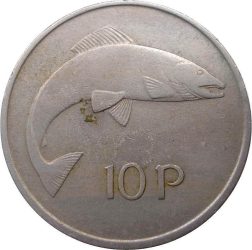 Írország-1978-10 Penny-Réz-nikkel-VF-Pénzérme