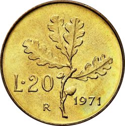 Olaszország-1985-20 Líra-Alumíniumbronz-UNC-Pénzérme