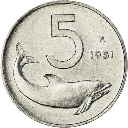 Olaszország-1985-5 Líra-Alumínium-UNC-Pénzérme