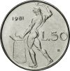   Olaszország-1988-50 Líra-Rozsdamentes acélötvözet-UNC-Pénzérme