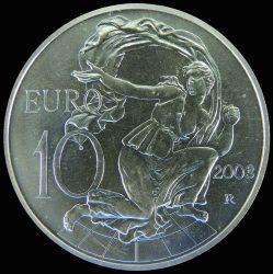 Italy-2003-10 Euro-Silver-Coin
