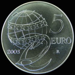 Italy-2003-5 Euro-Silver-Coin