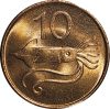 Izland-1981-10 Aurar-Bronz-UNC-Pénzérme