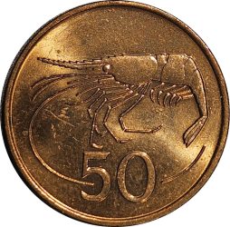 Izland-1981-50 Aurar-Bronzbevonatú acél-UNC-Pénzérme